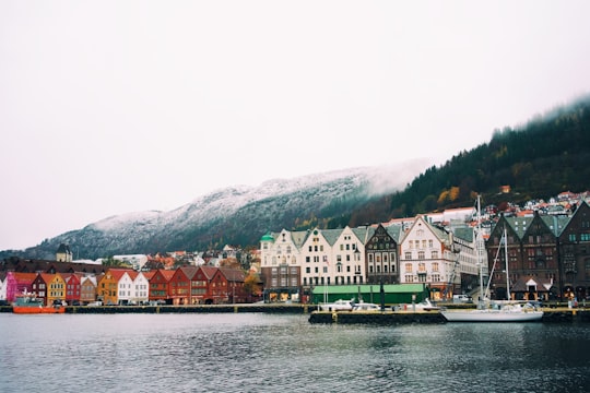 colorful townhouse beside body of water in Sweden in Fishmarket in Bergen Norway