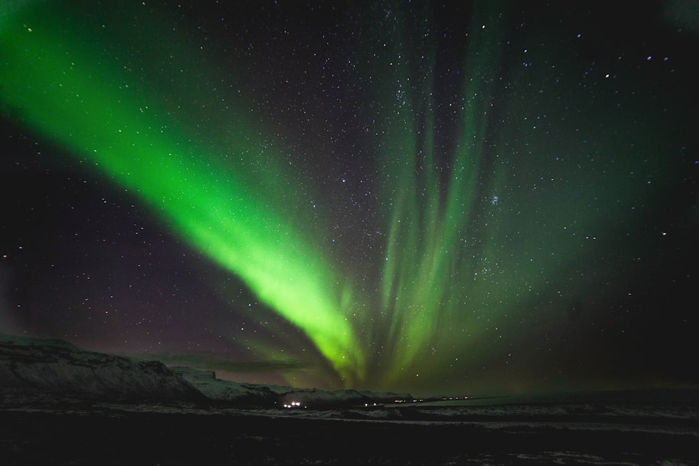 Feu vert pendant la nuit