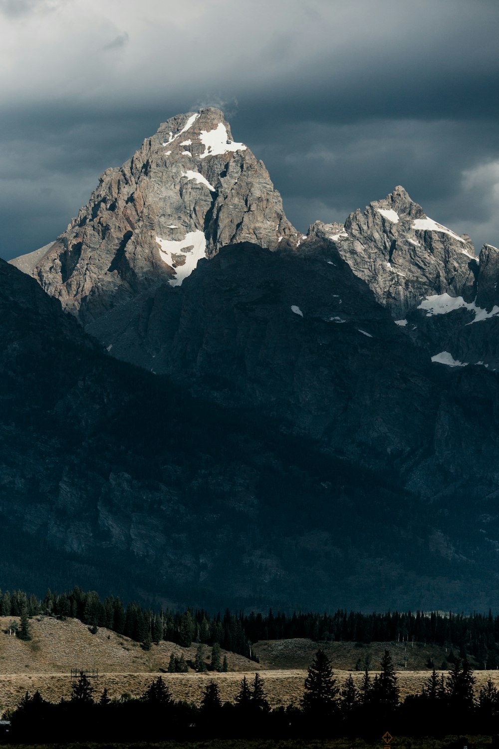 glacier mountain with forest