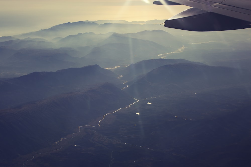 aerial photography of mountain