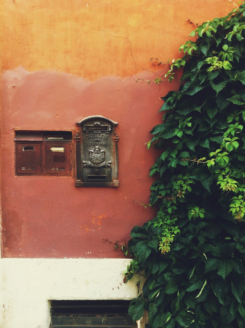 black mailbox on wall