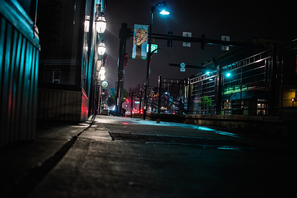 empty road at nighttime