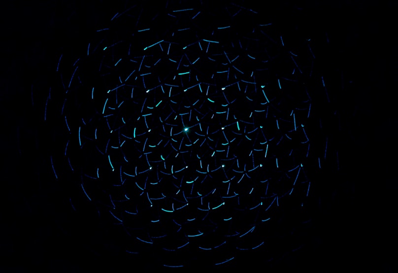light decorations in dark area