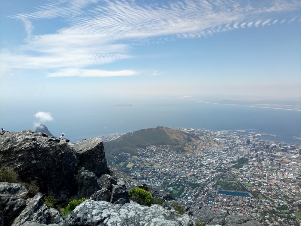 aerial photography of city and white clouds