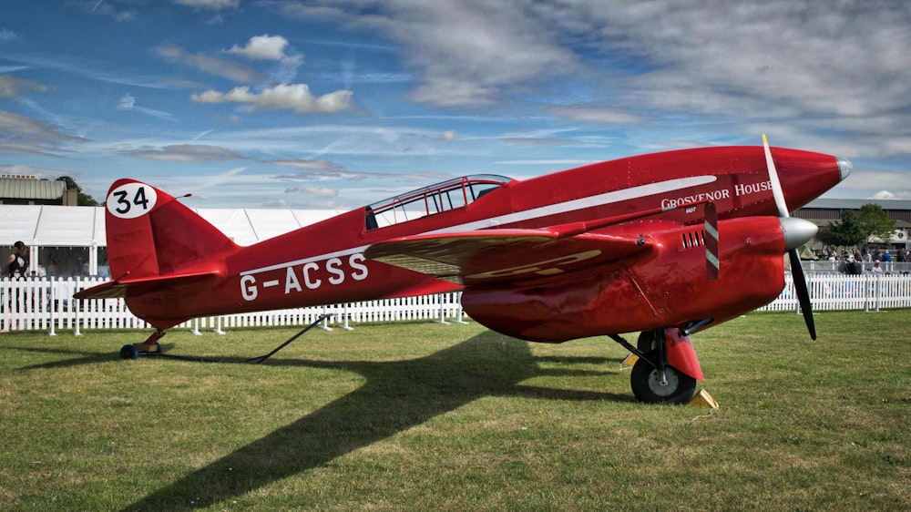 monoplane on grass