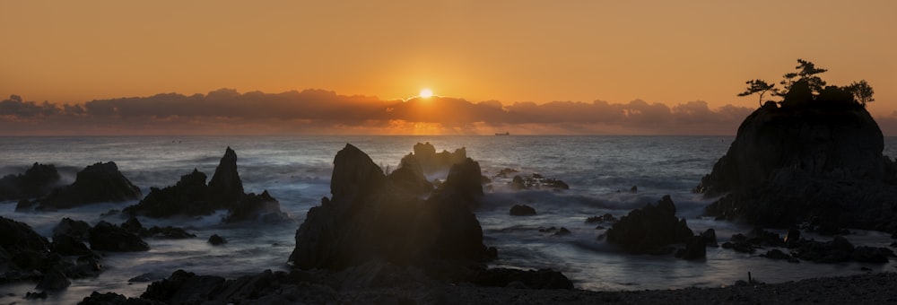 sunset over the horizon