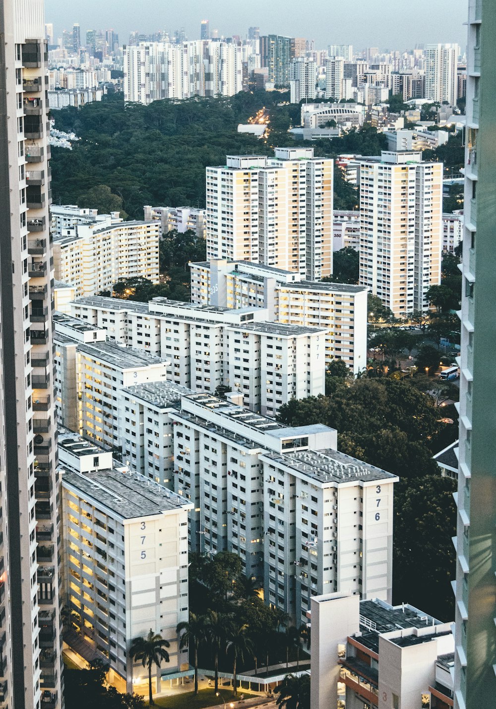 Fotografía aérea de edificios