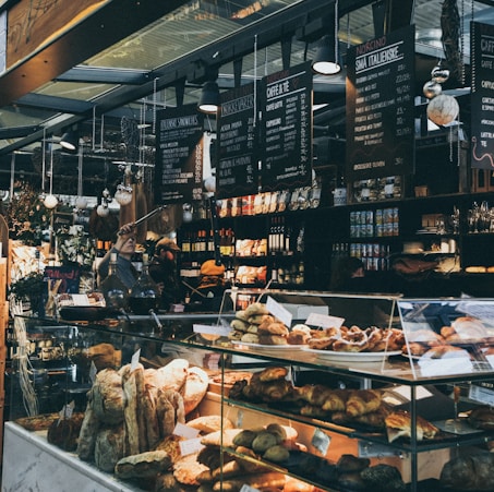 person inside bakery shop