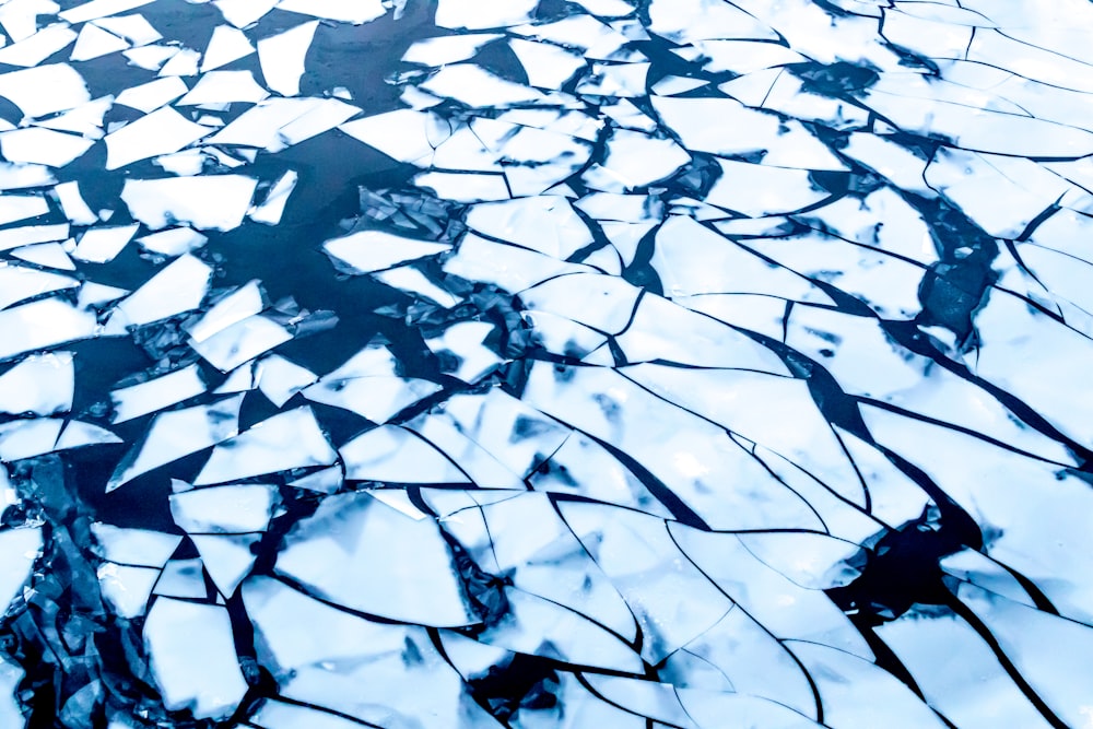 bird's eye view of cracked ice