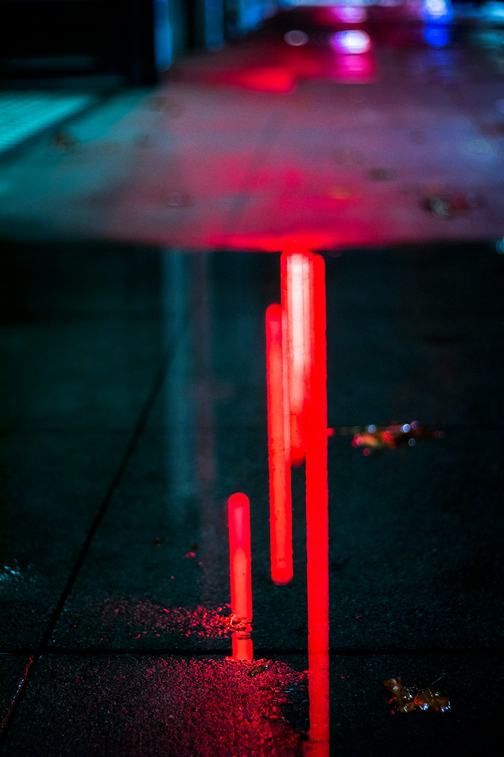 red light reflected on floor