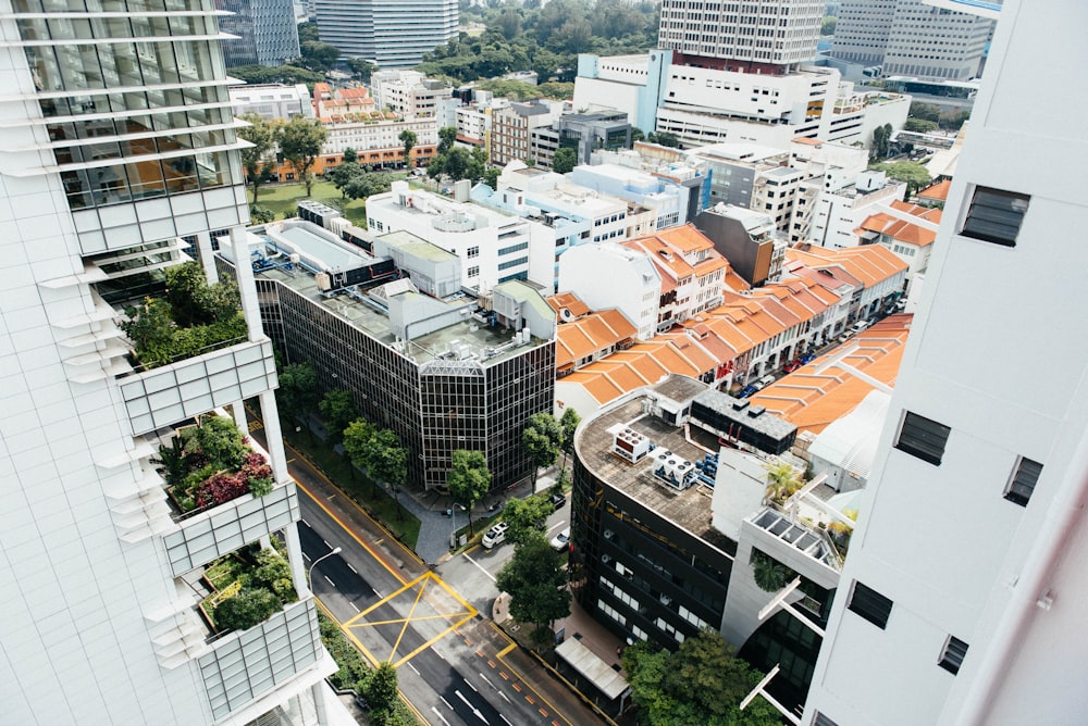 aerial photo of buildings