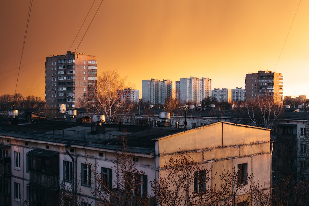 city during sunset