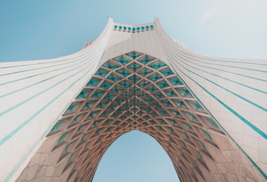 low angle photography of concrete structure in Azadi Tower Iran