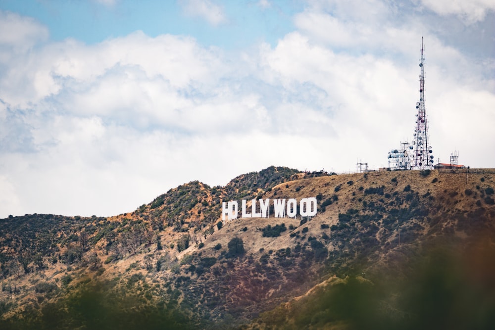 landscape photography of Hollywood signage
