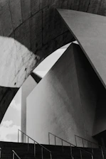 grayscale photography of architectural design