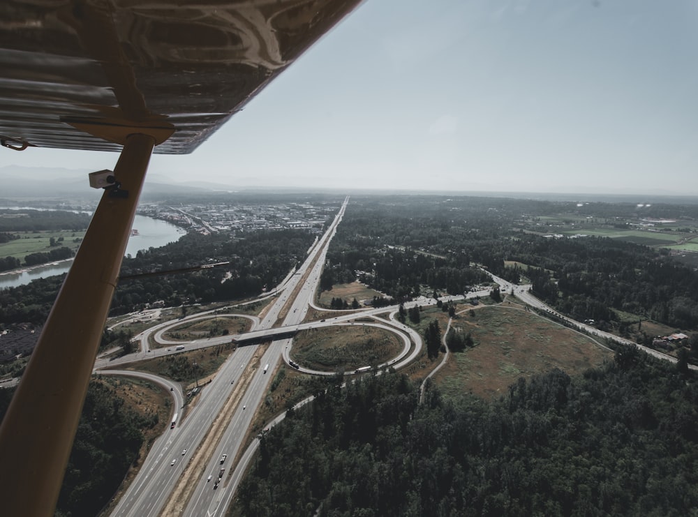 aerial photography of roads