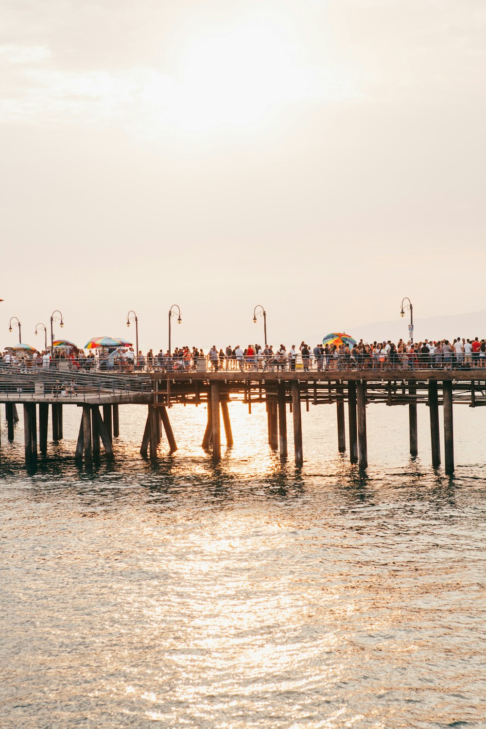 people on gray wooden walk bridge