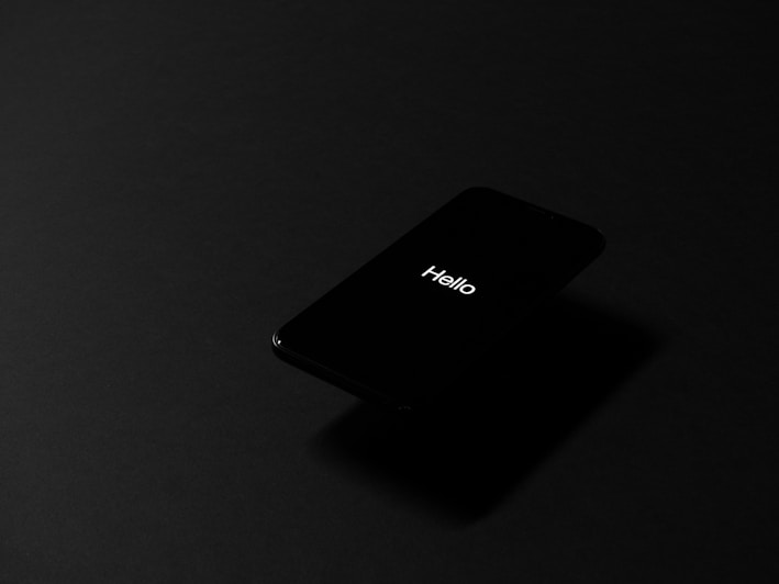 black iPhone turned on