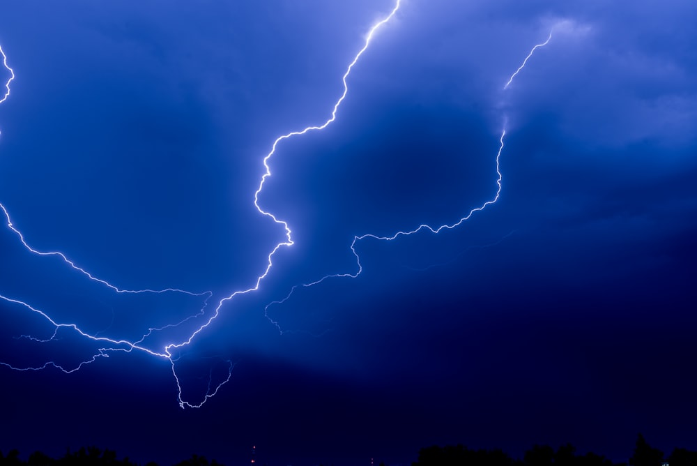 Lightning storm sky