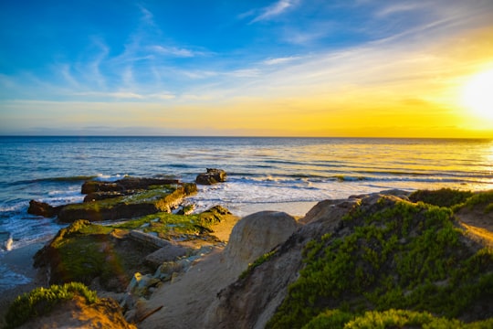 rock formation near body of water during daytime in Santa Barbara United States