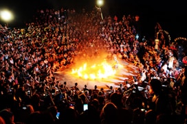 fire burning in the dance floor