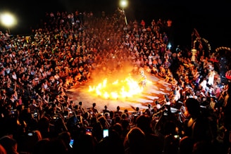 fire burning in the dance floor
