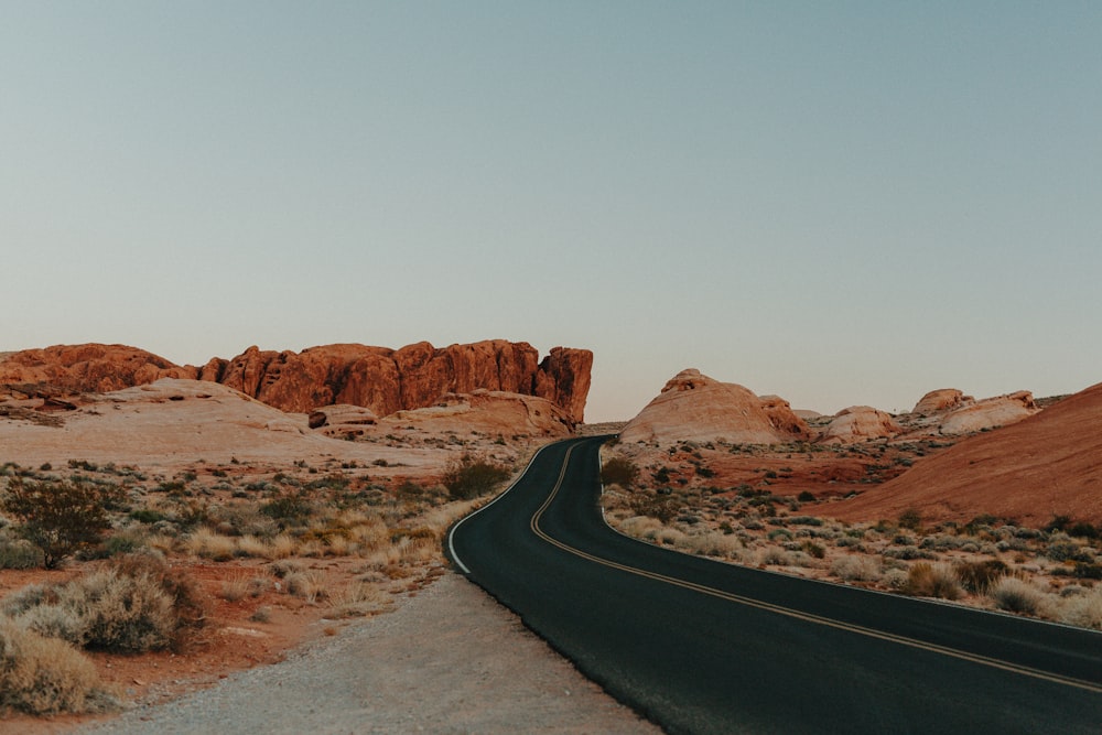 landscape photography of empty road