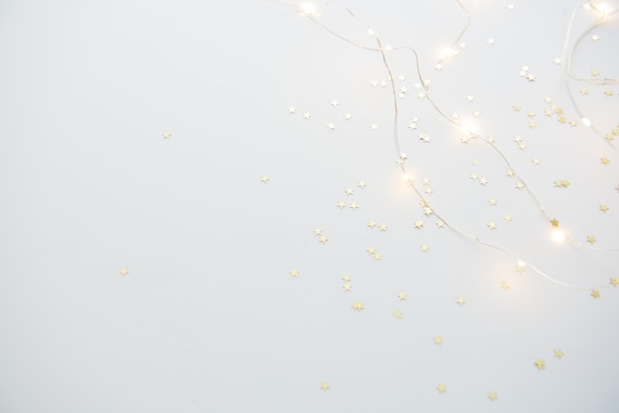 star sequins on white platform