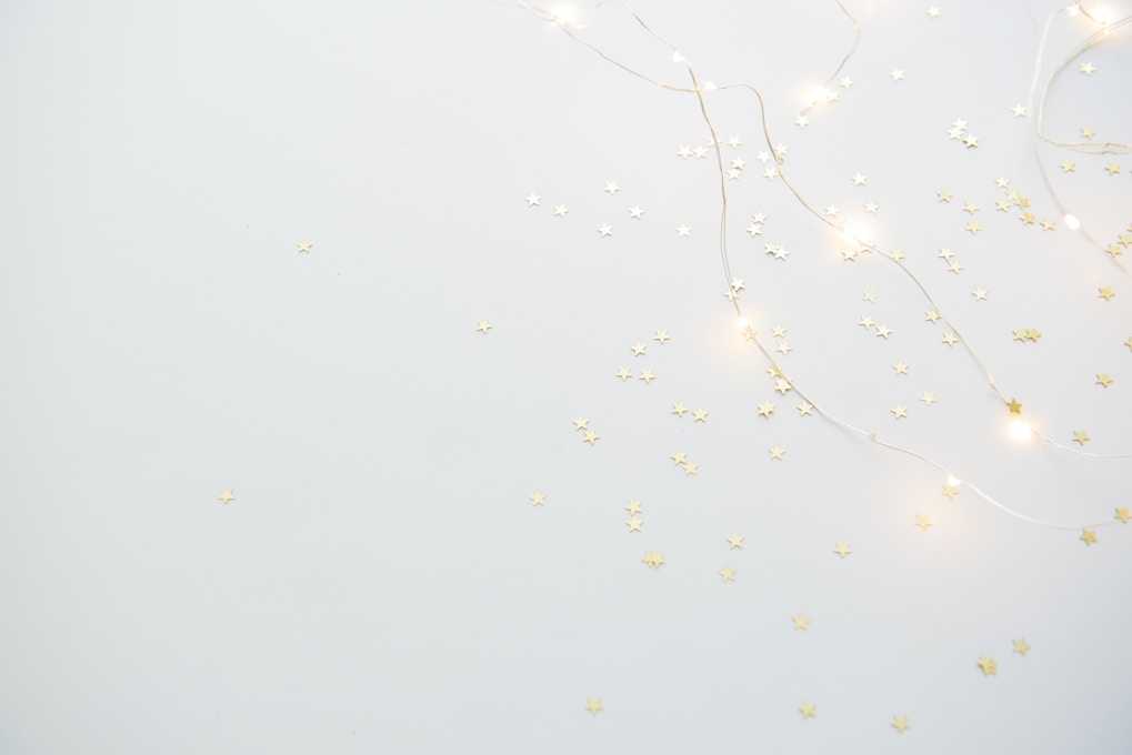 star sequins on white platform