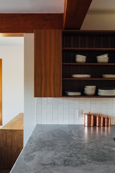 ceramic dish on shelf
