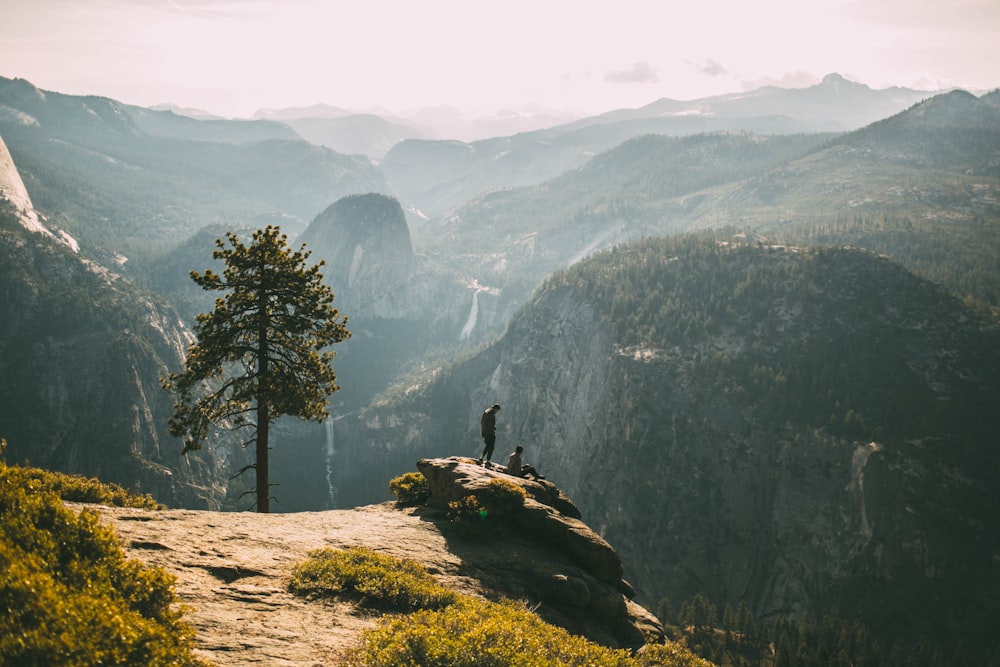 person standing on cliff