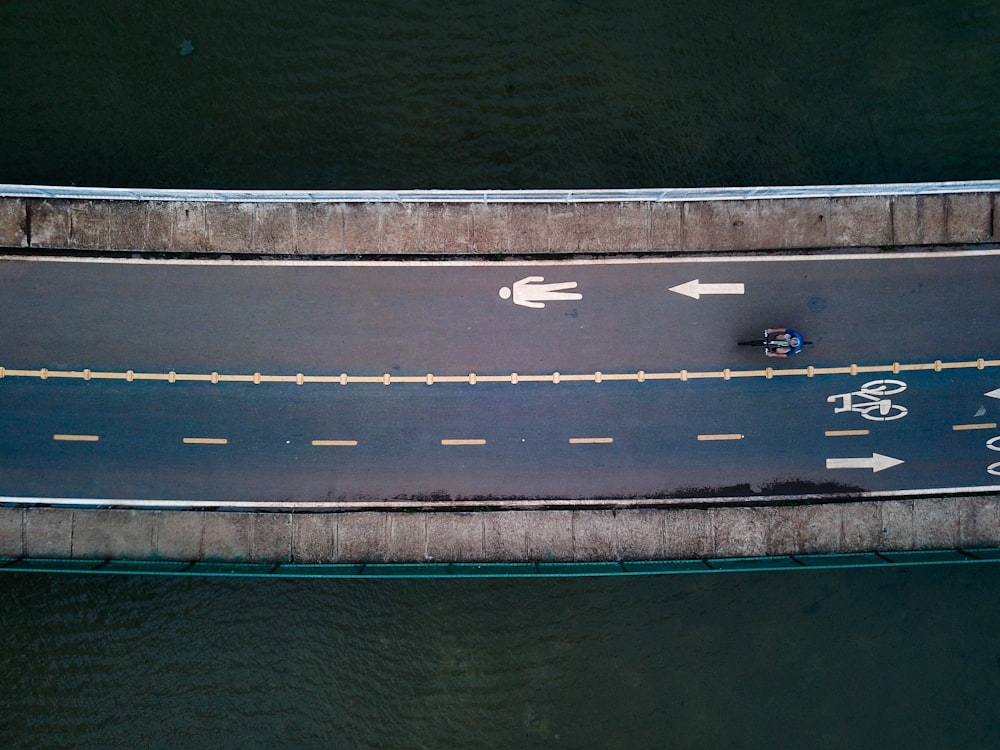 aerial photo of a road