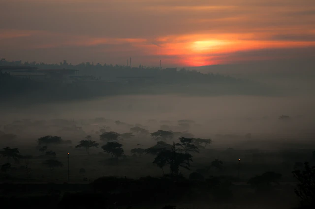 Hills of Kigali, Rwanda at sunset