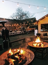 two firepits at the party
