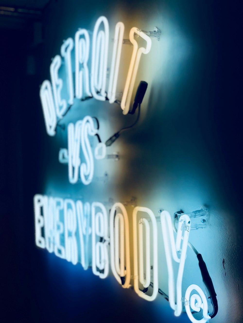 Detroit vs Everybody neon light signage