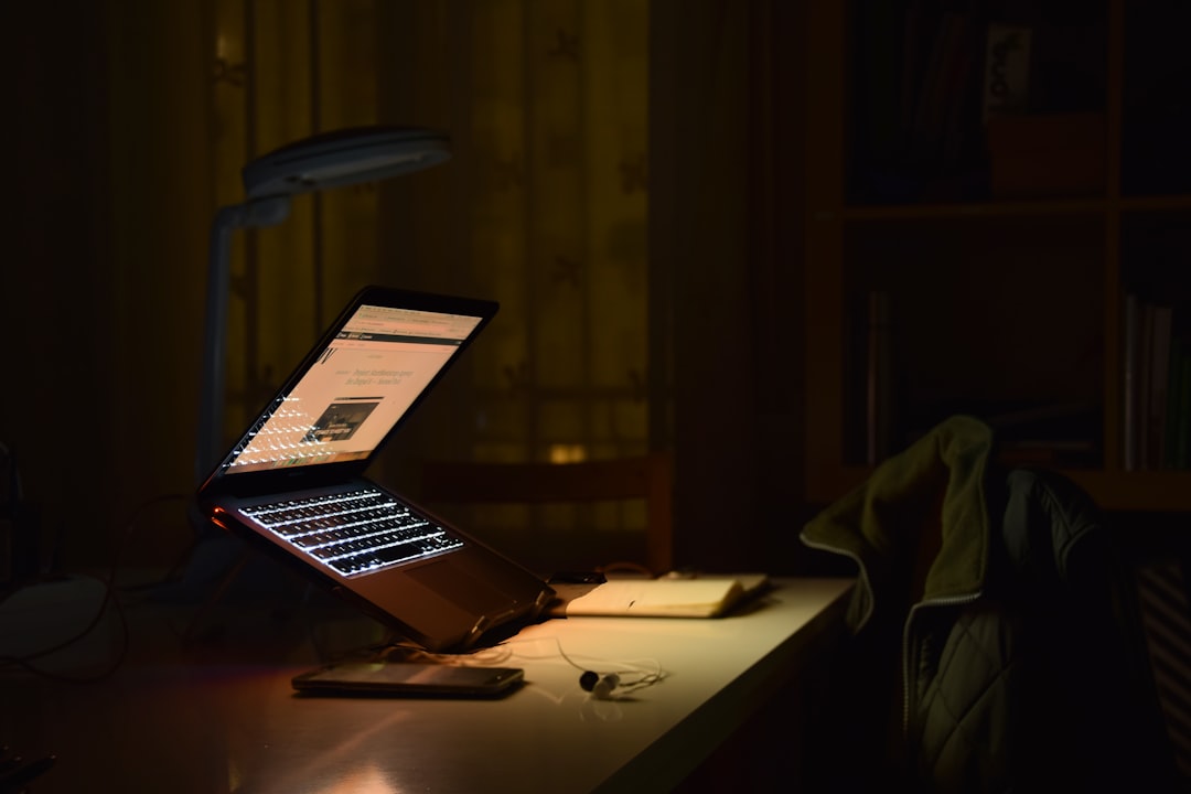 gray laptop computer turned on while in tilting position, Nothing important..