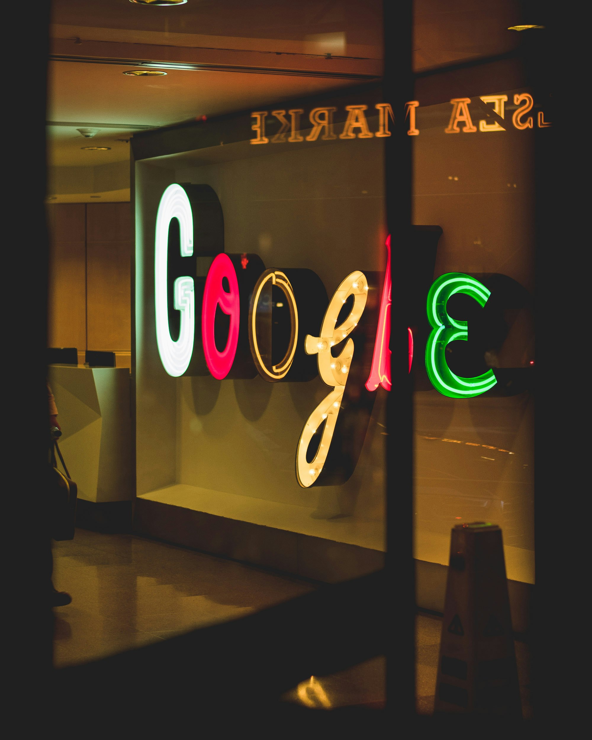 Google logo with neon lights
