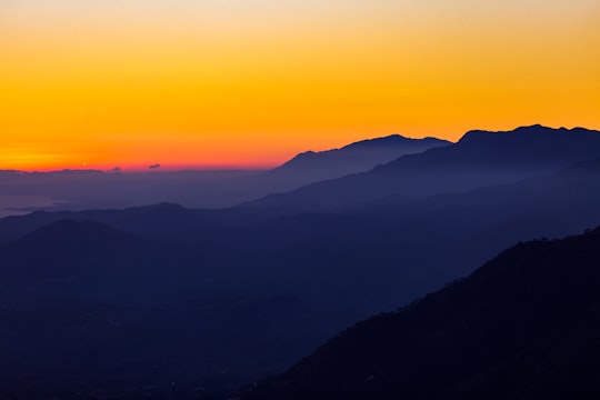 silhouette of mountain with sunset in Benalmádena Spain