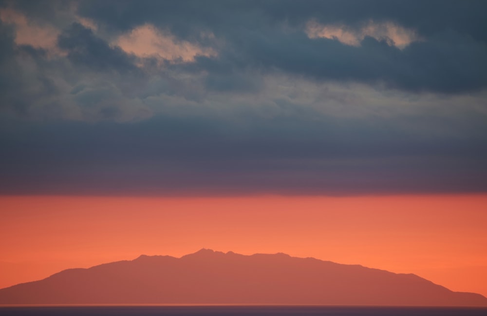 mountain during sunset