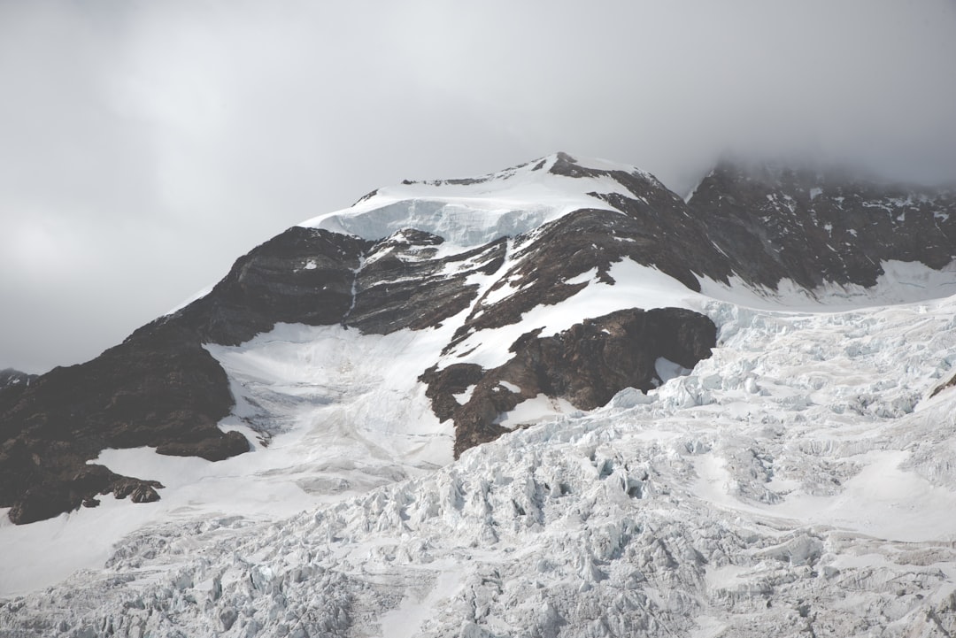 brown mountain covering with snow