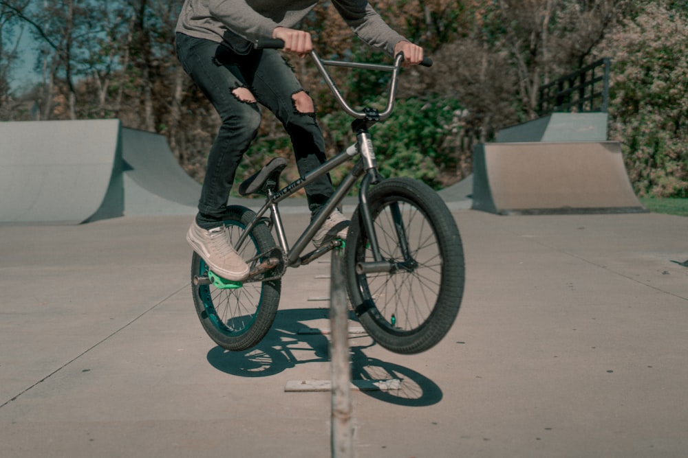 person performing BMX trick