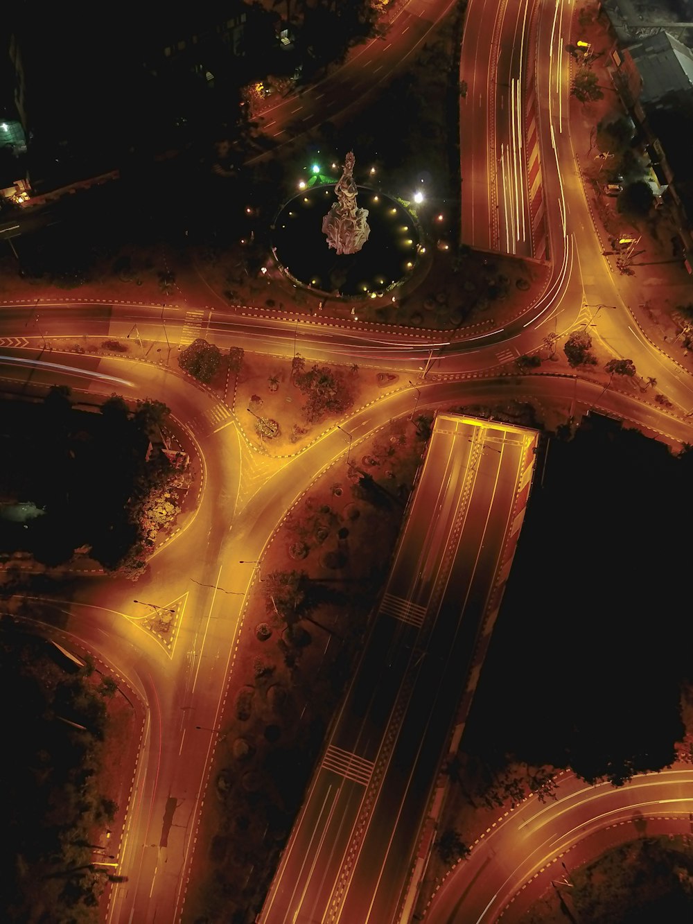aerial timelapse photography of road