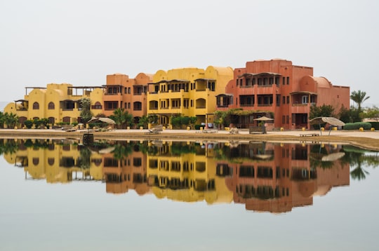 reflection of buildings in water in El Gouna Egypt