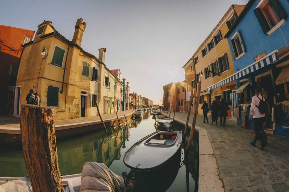 people walking near canal