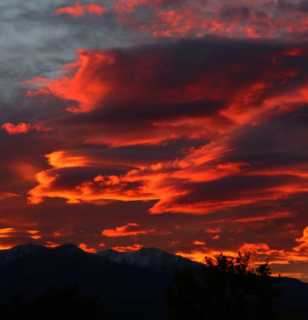 mountain during sunset