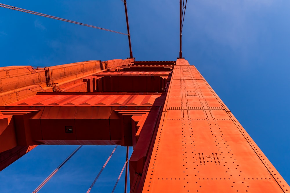 low angle photography of bridge wall