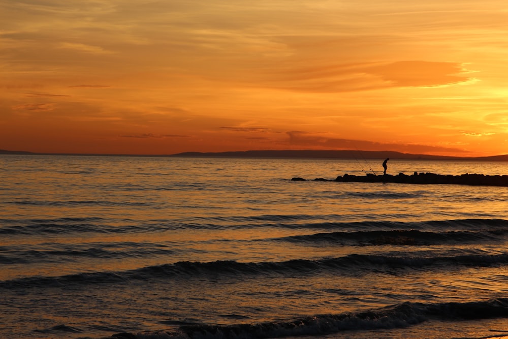 seashore during sunset