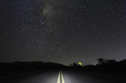 road under Milky Way Galaxy
