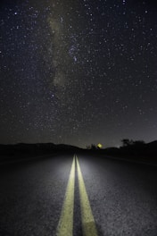 road under Milky Way Galaxy