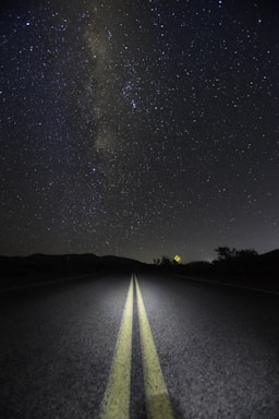road under Milky Way Galaxy